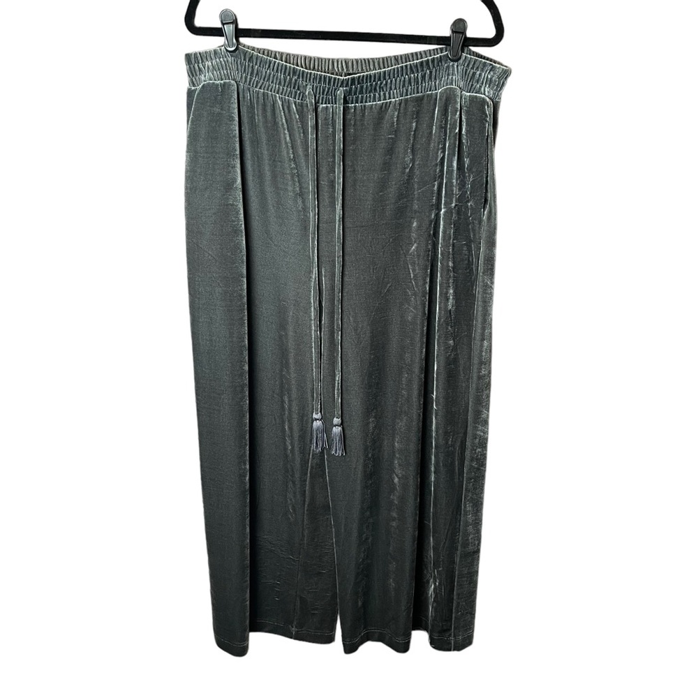 Who What Wear Wear Grey Velvet Wide Leg Pants XXL
